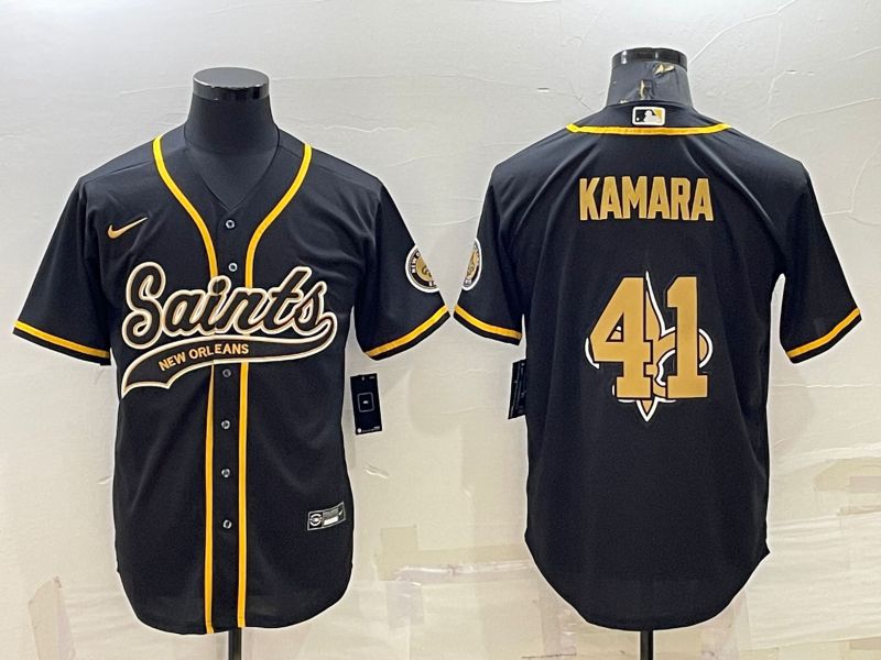 Men New Orleans Saints #41 Kamara Black Gold 2022 Nike Co branded NFL Jersey